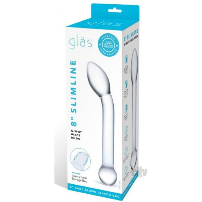 Glas 8 inches Slimline G-Spot Glass Dildo Clear - Image 2
