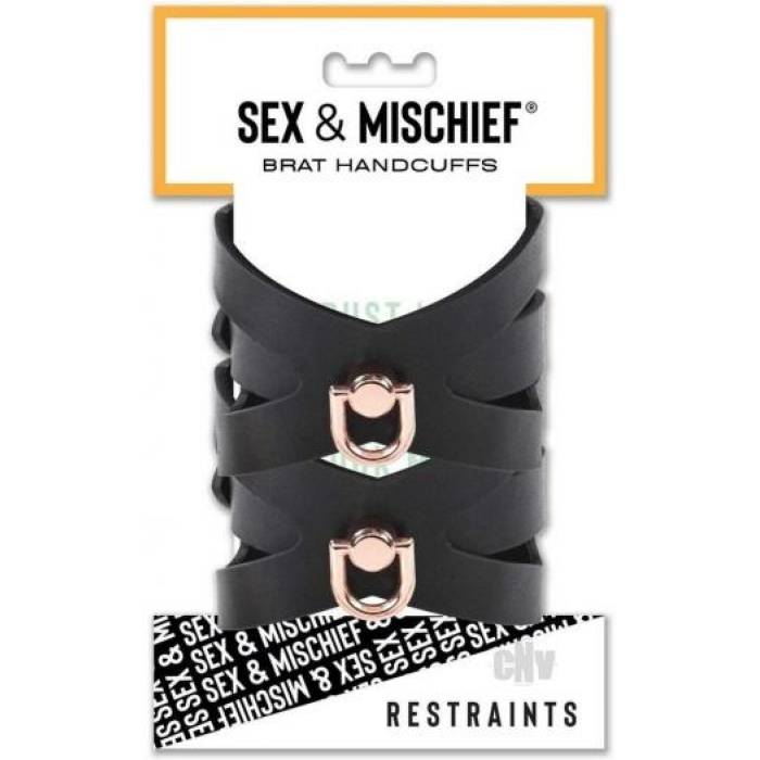 Sandm Brat Handcuffs Black/rose Gold - Image 1