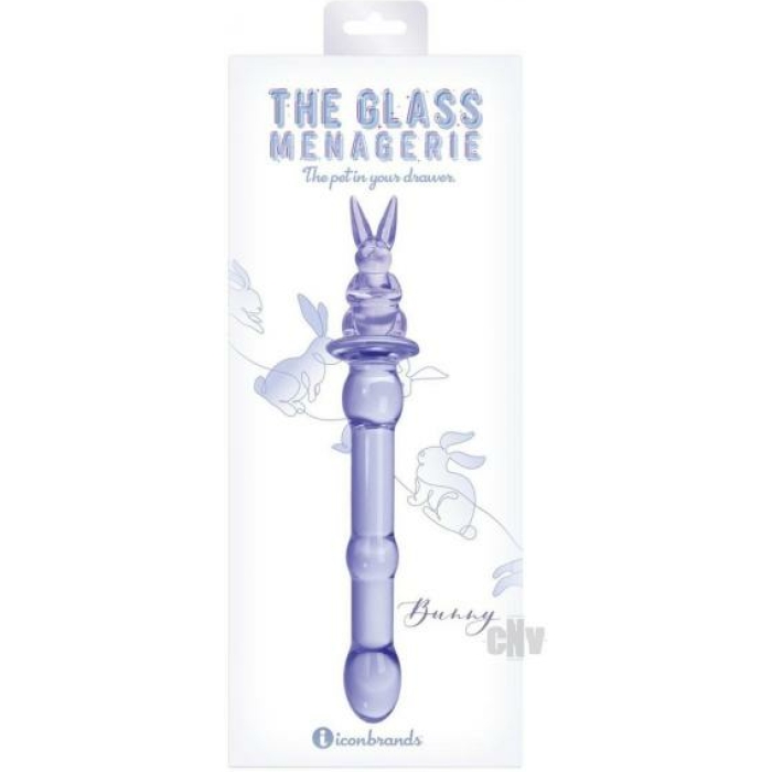Glass Menage Rabbit Dildo Purple - Image 1