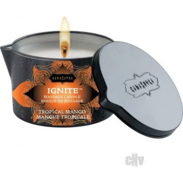 Kama Sutra Ignite Massage Candle Tropical Mango 6oz - Image 1