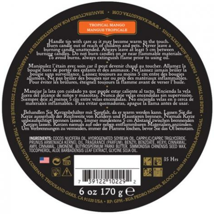 Kama Sutra Ignite Massage Candle Tropical Mango 6oz - Image 3