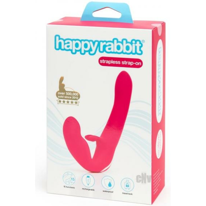 Happy Rabbit Strapless Strap On Vibrating Pink - Image 3