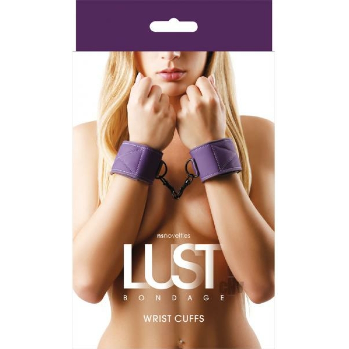 Lust Bondage Wrist Cuffs Purple - Image 2
