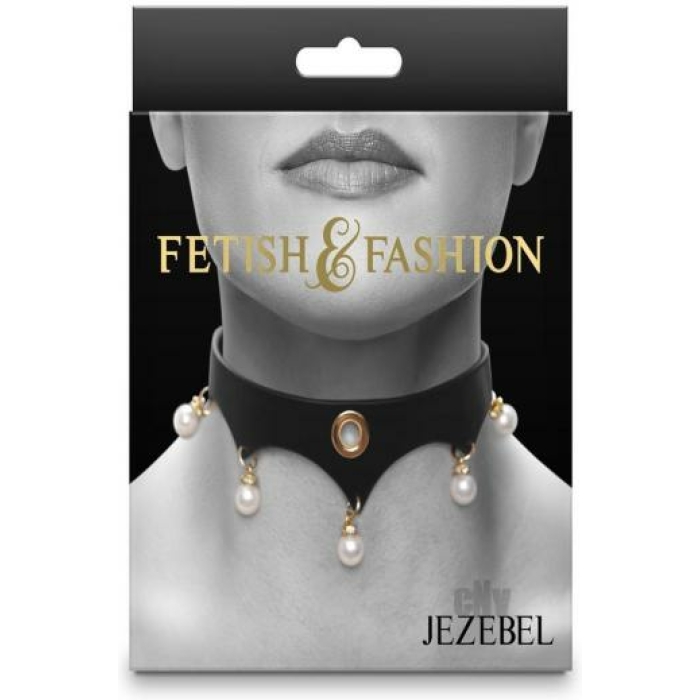 Fetish Fashion Jezebel Collar Blk/gld - Image 1
