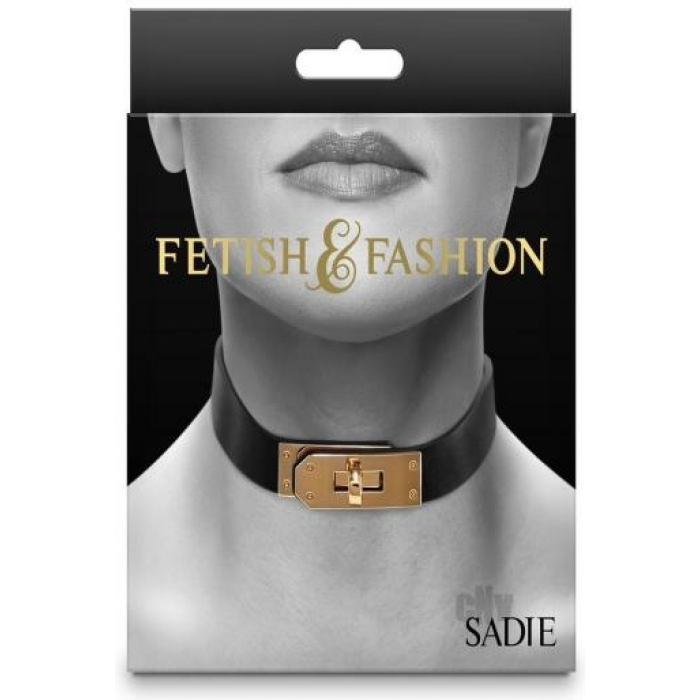 Fetish Fashion Sadie Collar Blk/gld - Image 1