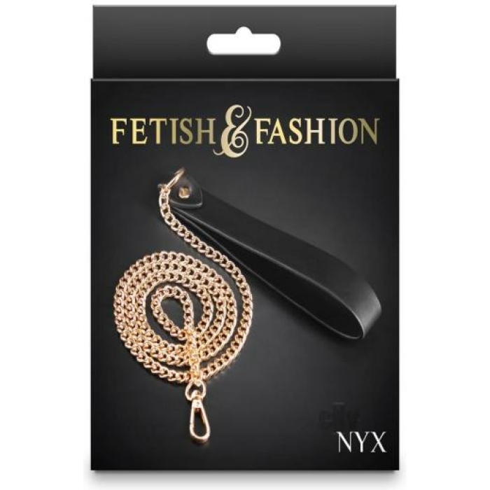 Fetish Fashion Nyx Leash Blk/gld - Image 1