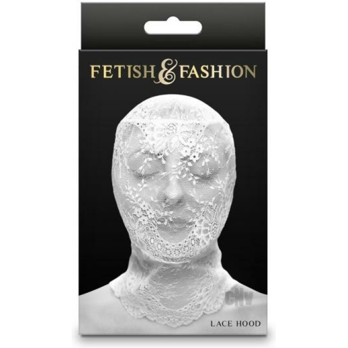 Fetish Fashion Lace Hood Wht - Image 1