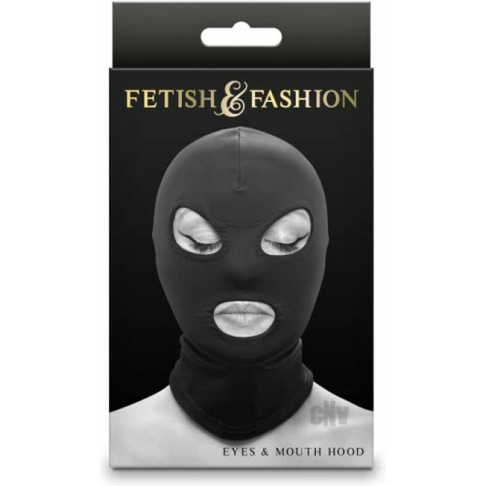 Fetish Fashion Eyes Mouth Hood Blk - Image 1