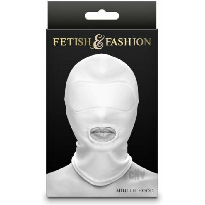 Fetish Fashion Mouth Hood Wht - Image 1