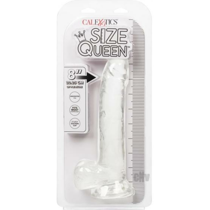 Size Queen 8" Dildo - Clear - Image 1