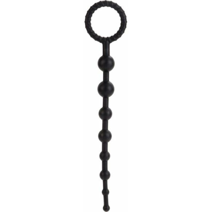 Booty Call X-10 Silicone Anal Beads Black 8 Inch - Image 1