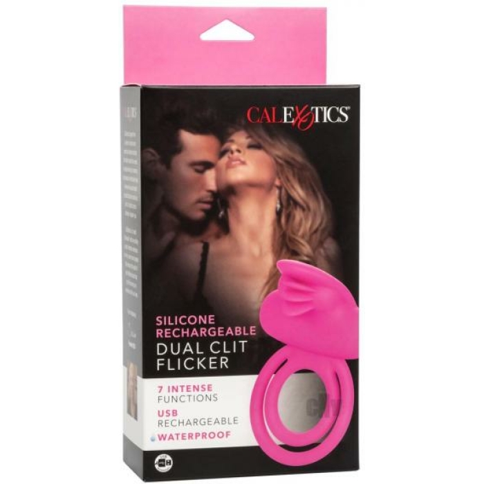 Dual Clit Flicker Enhancer Vibrating Cock Ring Pink - Image 3