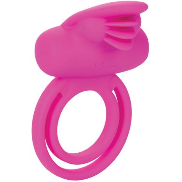 Dual Clit Flicker Enhancer Vibrating Cock Ring Pink - Image 1