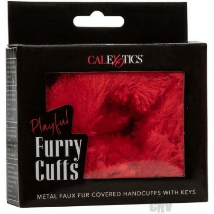 Playful Furry Cuffs Red - Image 1