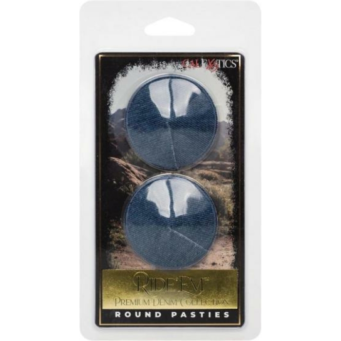 Ride Em Premium Denim Coll Round Pasties - Image 1