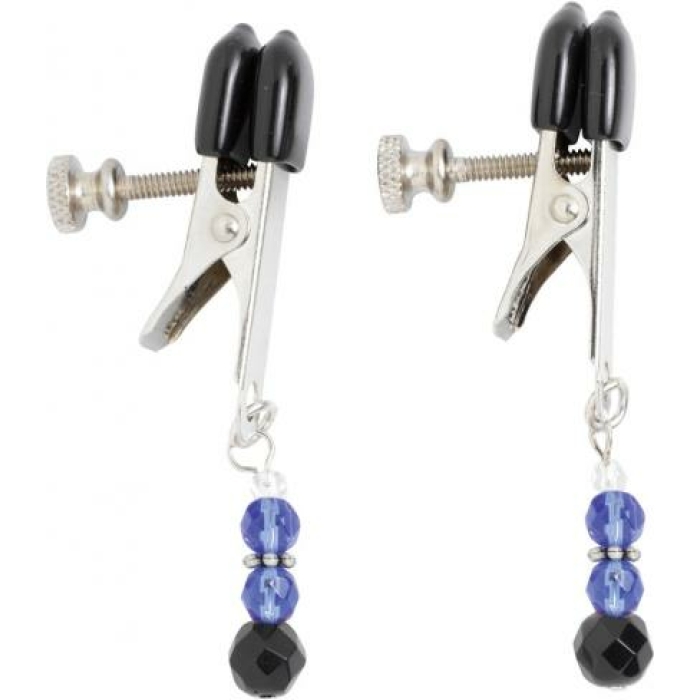 Blue Beaded Clamps With Broad Tip Nipple Clamps Blue - Image 1