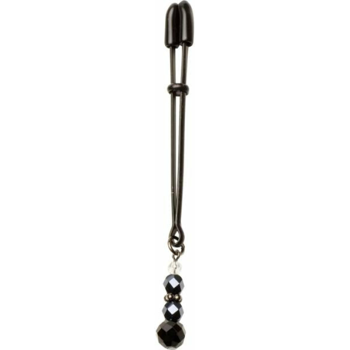 Beaded Clit Clamp With Tweezer Tip - Black - Image 1