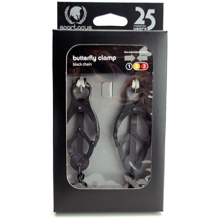 Black Butterfly Nipple Clamps With Chain - Image 3