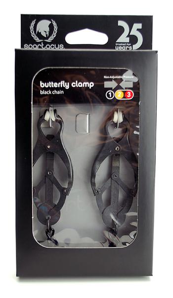 Black Butterfly Nipple Clamps With Chain - Image 3