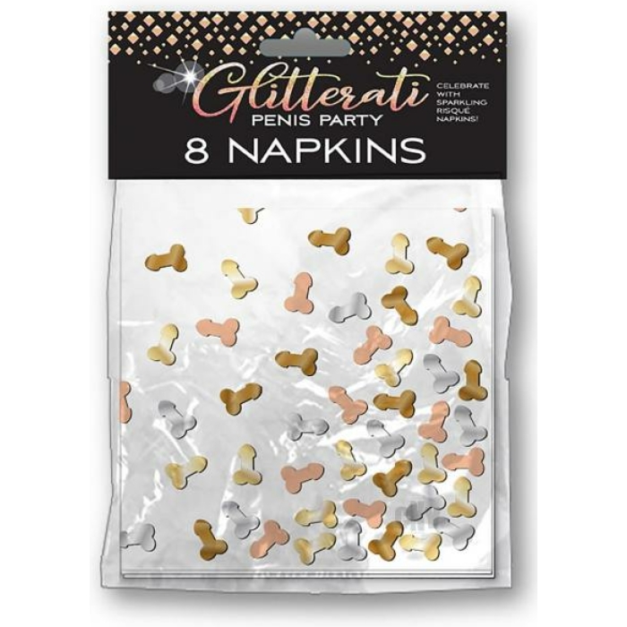 Glitterati Penis Party Napkins - Pack Of 8 - Image 1