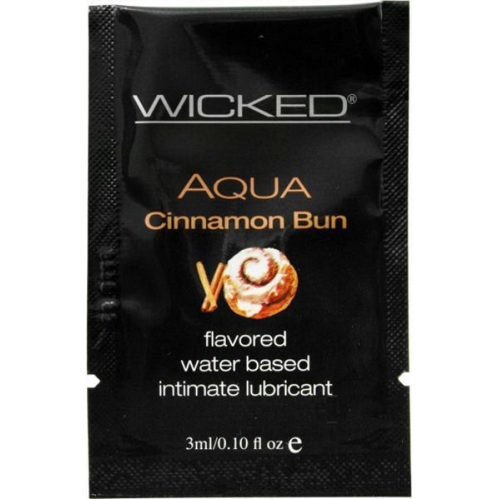 Wicked Sensual Care Aqua Waterbased Lubricant - .1 Oz Cinnamon Bun - Image 1
