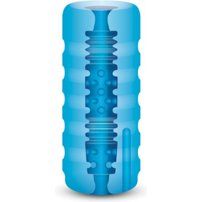 Zolo Backdoor Squeezable Vibrating Stroker Blue - Image 1