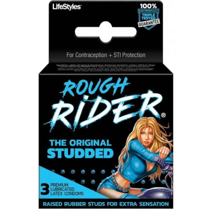 Rough Rider Studded Condom 3 Pack - Image 1