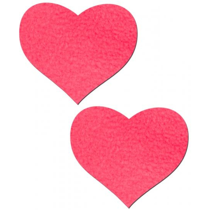 Heart Neon Pink Pasties O/S - Image 1