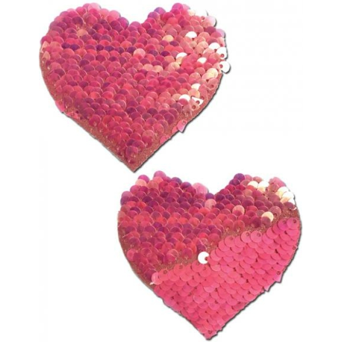 Pastease Color Changing Flip Sequins Heart Pink O/S - Image 1