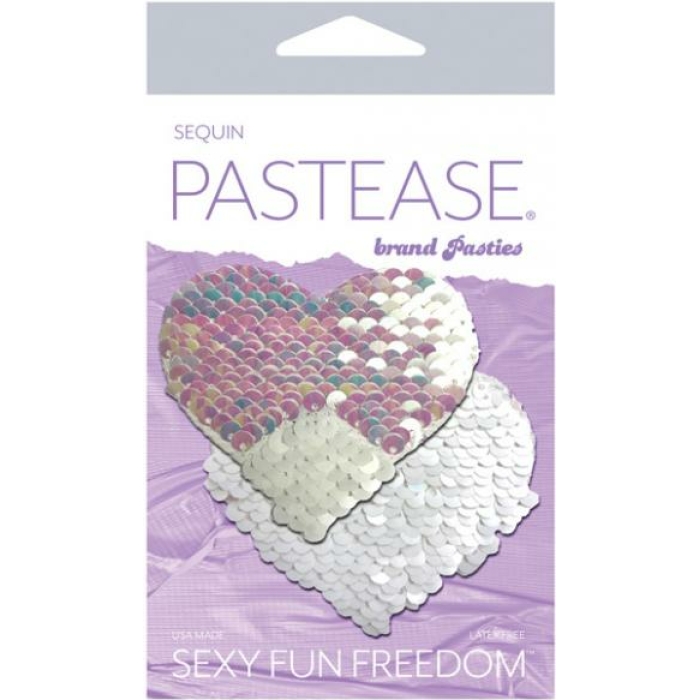 Pastease Color Changing Flip Sequins Heart - Pearl/white O/s - Image 1