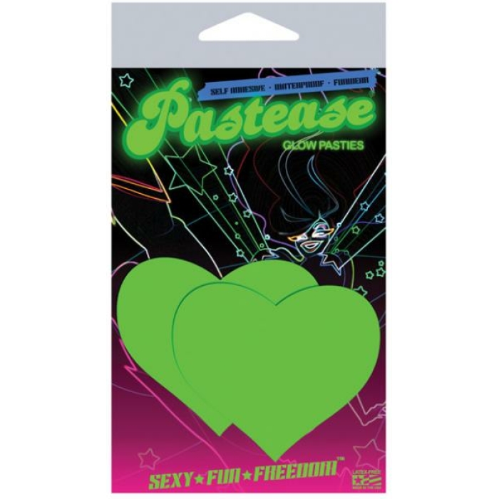 Heart Glow In The Dark Pasties O/S - Image 2