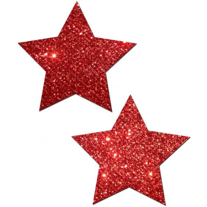 Rockstar Red Glitter Pasties O/S - Image 1