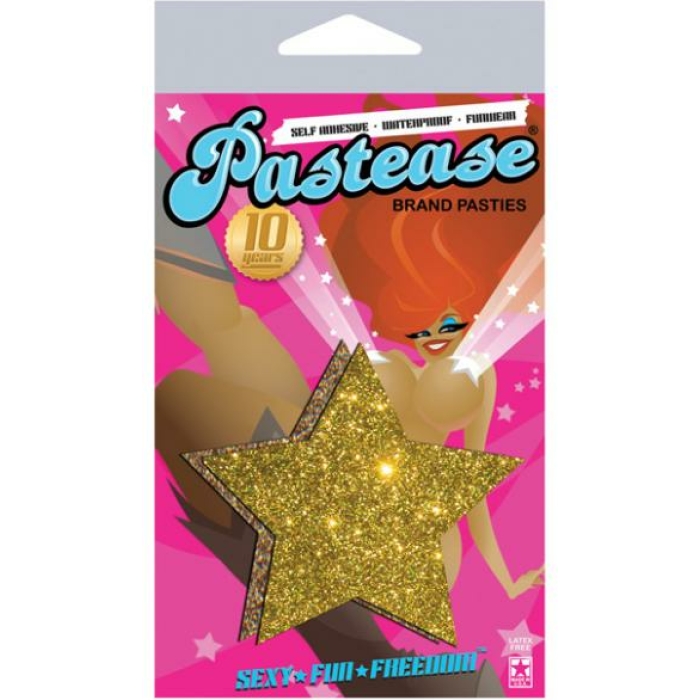 Gold Glitter Rock Star Pasties O/S - Image 2