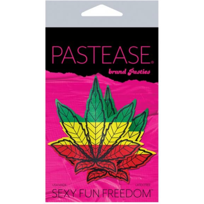 Pastease Marijuana Leaf Rasta Weed Pasties O/S - Image 2
