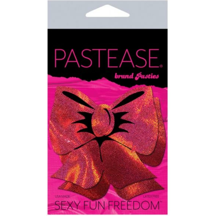Pastease Hologram Bows Red Pasties - Image 2