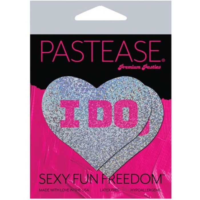 Pastease Bridal I Do Hearts Pasties Silver O/S - Image 2