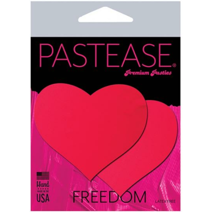 Pastease Basic Heart Black Light Reactive - Neon Red O/s - Image 1