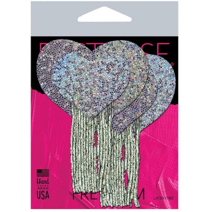 Pastease Tassel Glitter Heart - Silver O/s - Image 1