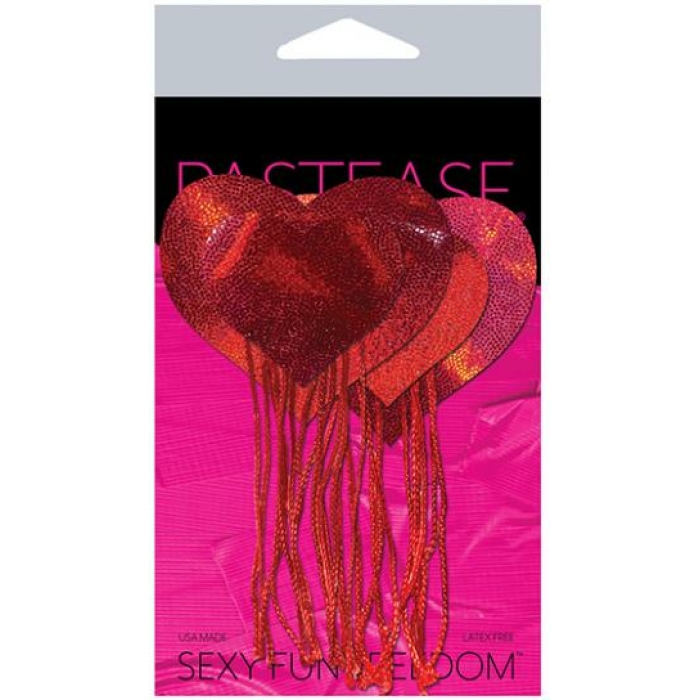Pastease Tassel Holographic Heart - Red O/s - Image 1