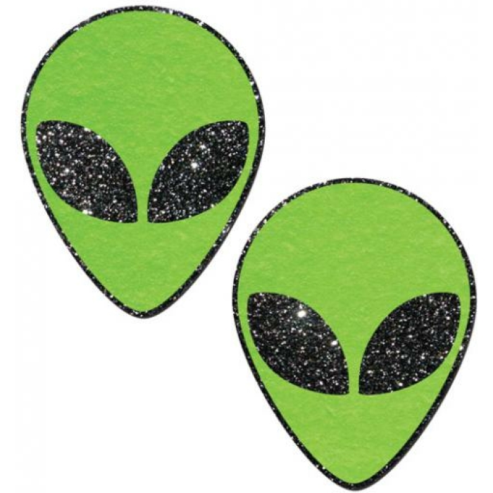 Green Glitter Alien Pasties O/S - Image 1