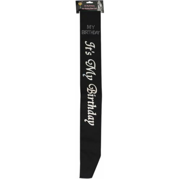 It's My Birthday Sash Black - Image 1