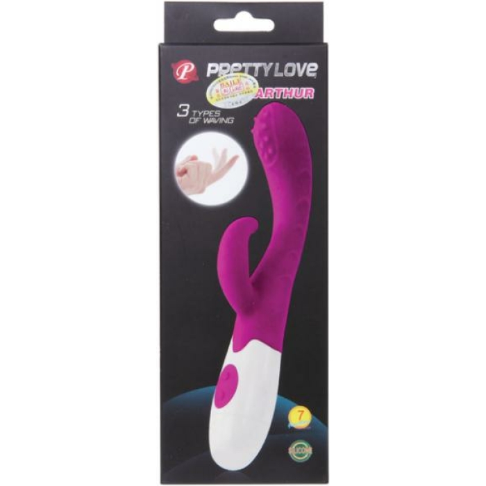 Pretty Love Arthur Waving Silicone Rabbit Vibrator Purple - Image 2