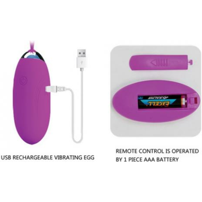 Pretty Love Jenny Remote Control Bullet Vibrator Purple - Image 2