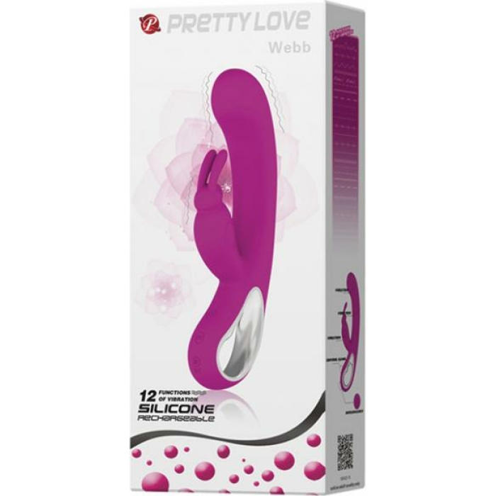 Pretty Love Webb Bunny Ears Rabbit Vibrator Fuchsia - Image 2
