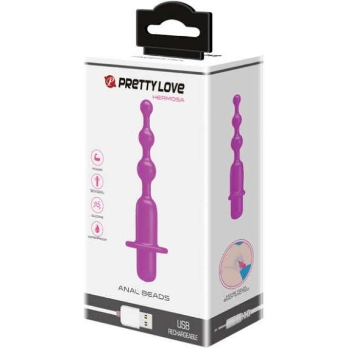 Pretty Love Hermosa Anal Beads Vibrator - 12 Function Fuchsia - Image 1