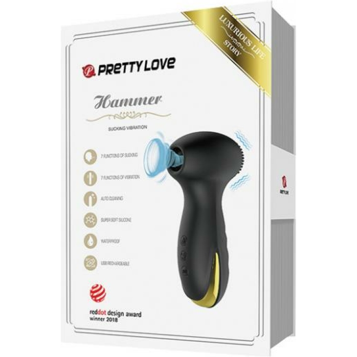 Pretty Love Hammer Sucking & Vibrating - Black & Gold - Image 1