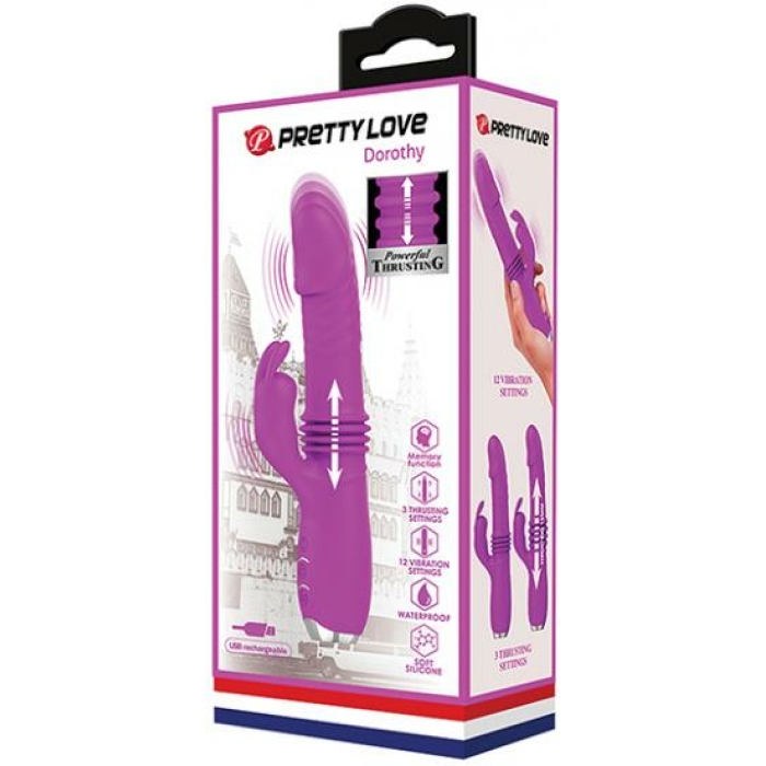 Pretty Love Dorothy Thrusting Rabbit Vibrator Purple - Image 3