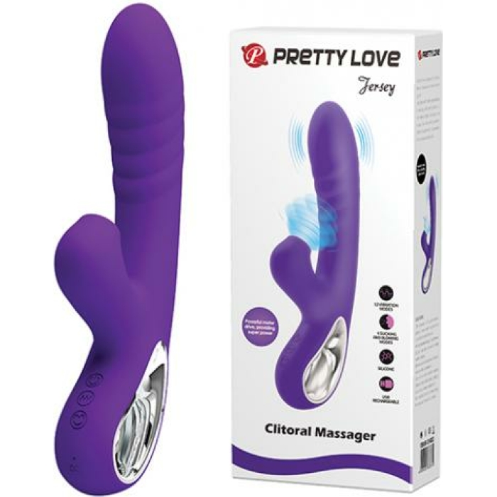 Pretty Love Jersey Sucking & Vibrating Rabbit - Purple - Image 1