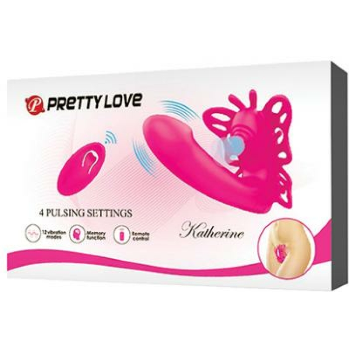 Pretty Love Katherine Wearable Butterfly Vibrator - Fuchsia - Image 1