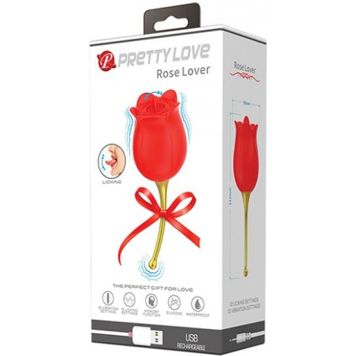 Pretty Love Licking Rose Lover Dual Ended - Rose - Image 1